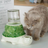 Ceramic Pet Water Dispenser Bowl with Glass Bottle and Anti-Tip Base for Cats