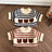 Striped knitted wool pet jumper in Navy Blue Stripe, front view
