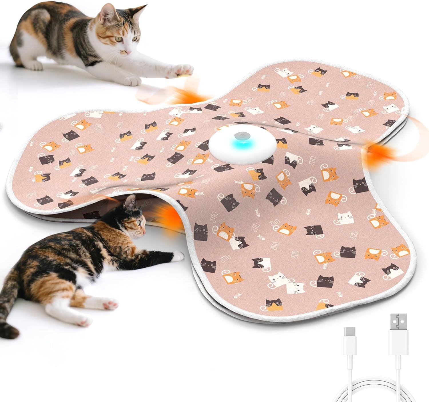 Interactive cat play cover with sound in sky blue, photo 14