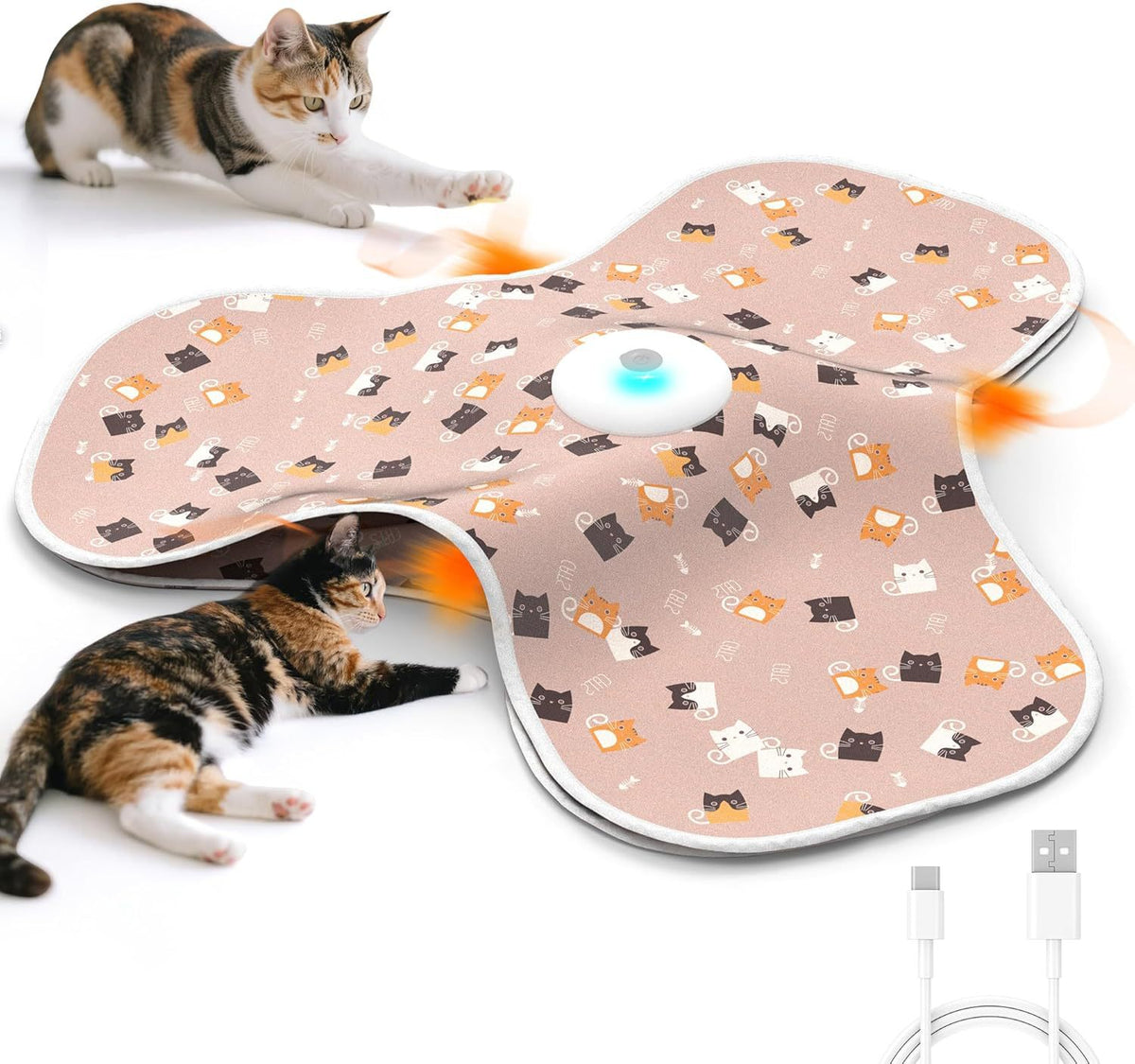 Interactive cat play cover with sound in sky blue, photo 14