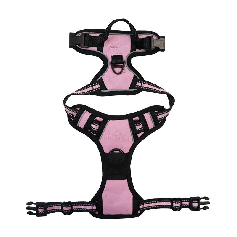 Escape-resistant reflective dog harness in black, product image 3