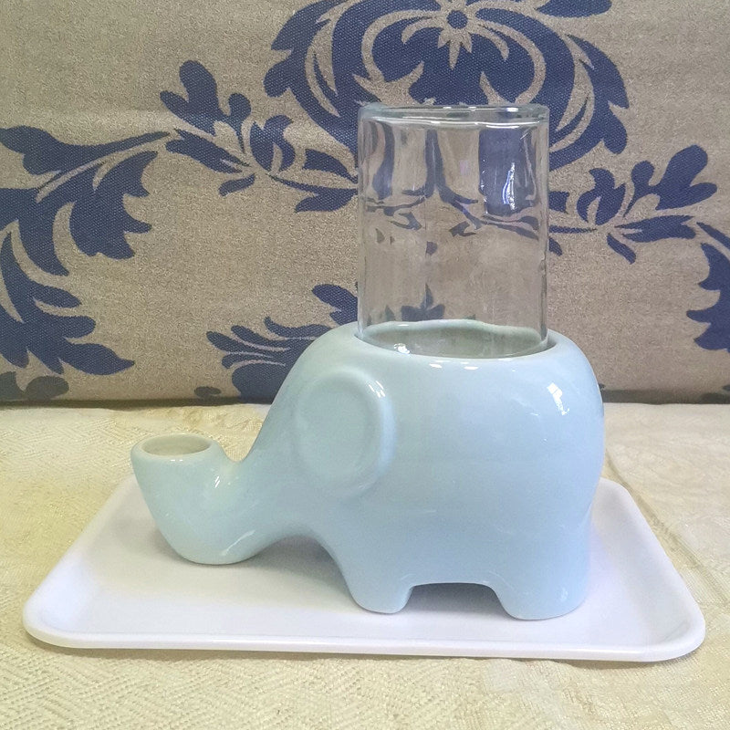 Ceramic elephant cat water dispenser, detail photo 12