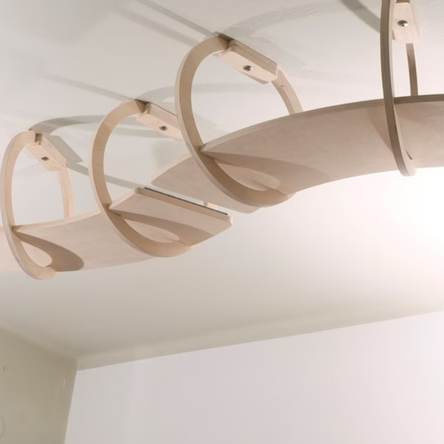 Wall-mounted solid wood cat bridge for large cats, photo 1 of 7