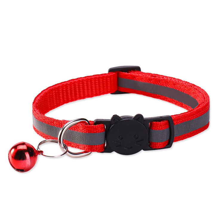 Reflective breakaway cat collar with bell in lake blue, view 13