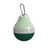 Portable silicone pet water bottle with built-in bowl, showing size and shape
