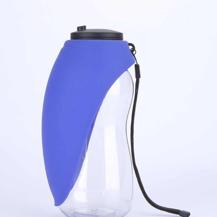 Sky blue portable pet water bottle cup for walks, view 7