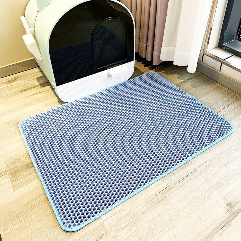 Double Layer EVA Cat Litter Mat with Textile Edge Trim