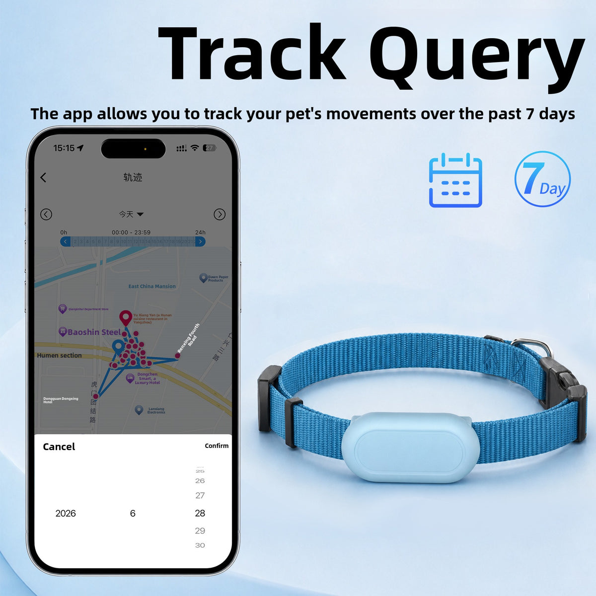Bluetooth pet tracker tag for cats and dogs, in a home setting