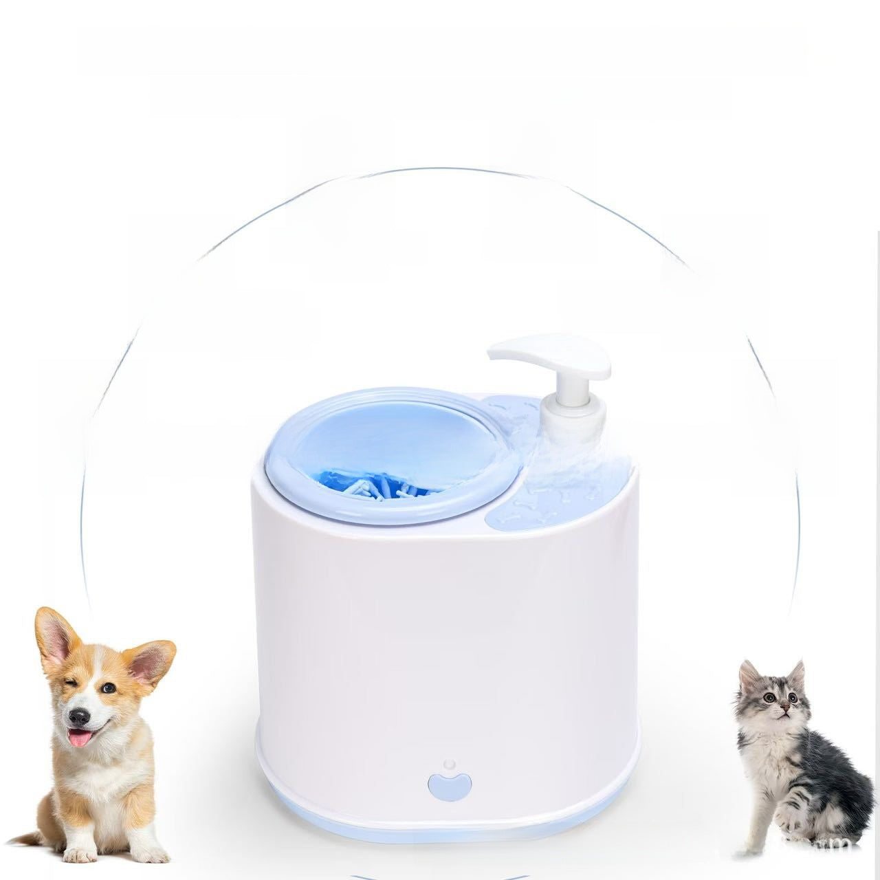 Automatic Paw Cleaner with Rotating Silicone Brush, USB Rechargeable