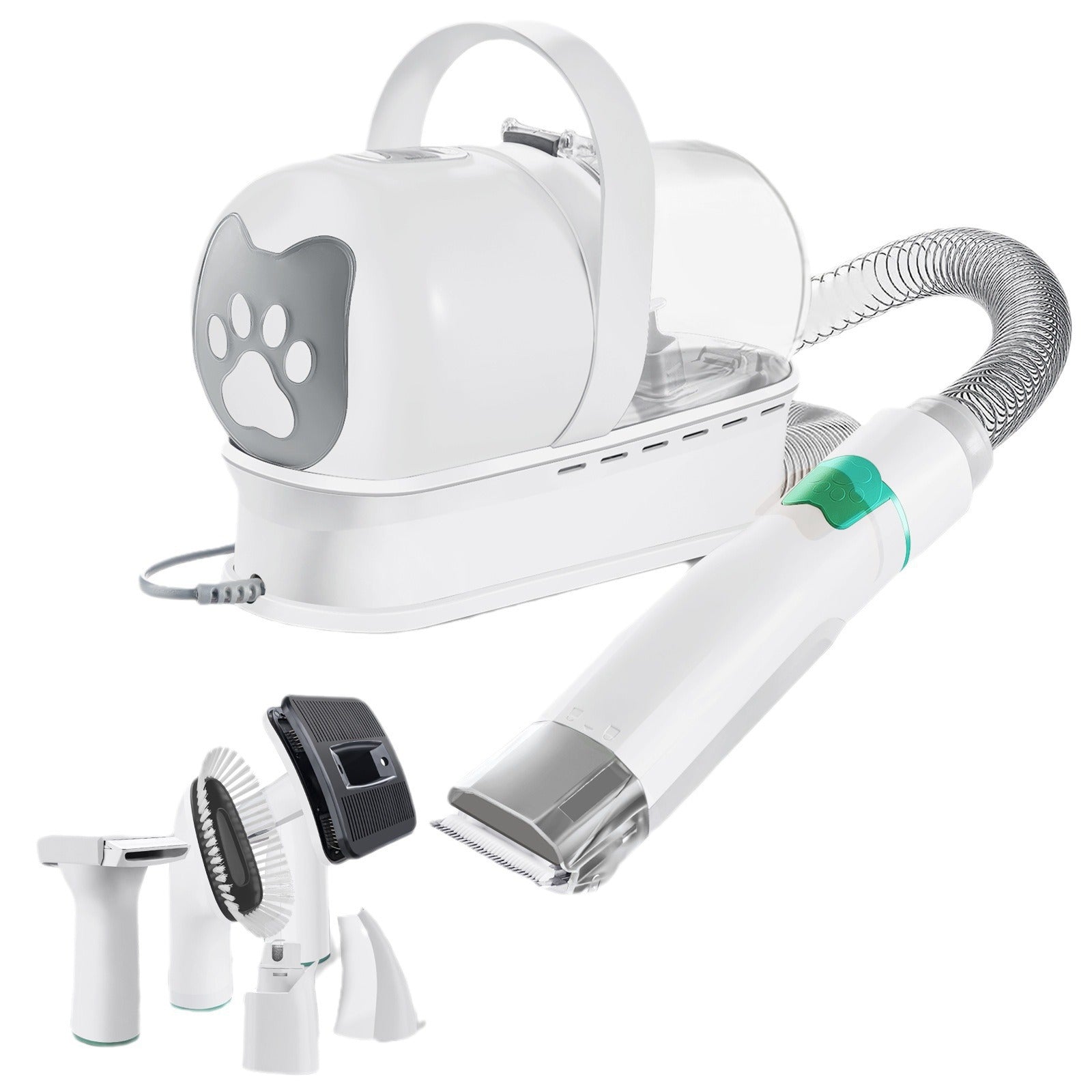 7-in-1 Pet Grooming Vacuum Kit with Clipper and UK Plug