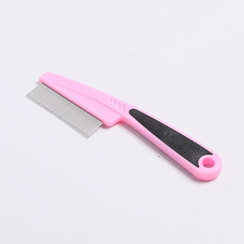 Fine-Tooth Steel Flea Comb with Rounded Pins and Comfort Grip