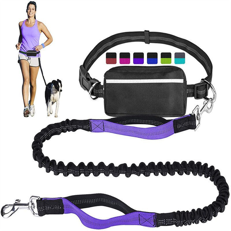 Running dog leads with pouch in seven bright colours