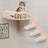 Wall-mounted pine cat climbing shelves with bed, photo 3 of 8