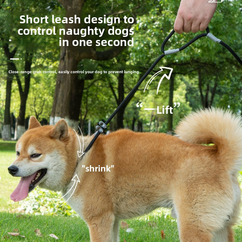 Anti-escape fabric dog slip lead with adjustable loop, product image 2
