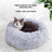 Grey thick velvet donut cat bed with plush padding, photo 4
