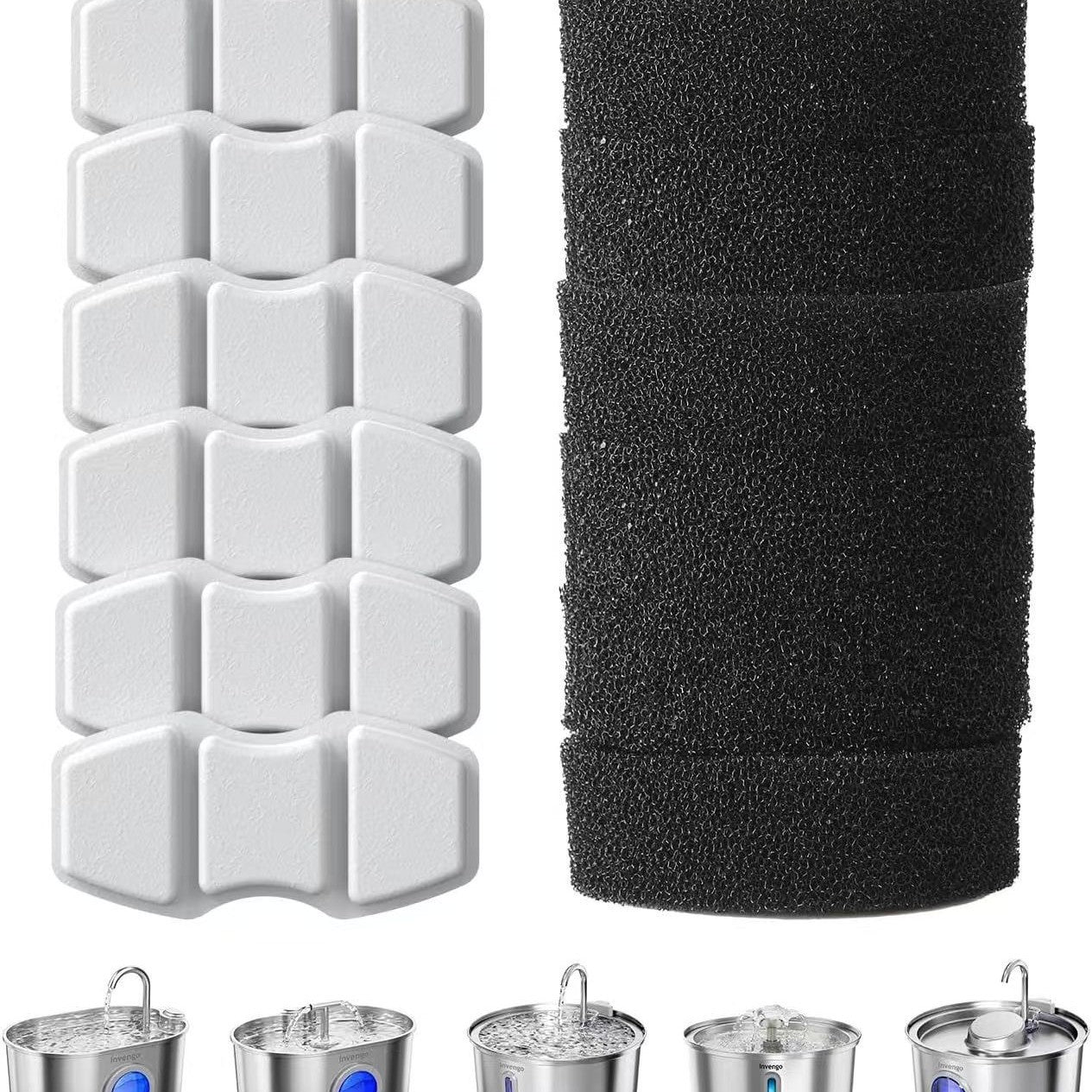 Pet water fountain replacement filter cartridge with activated carbon, view 4