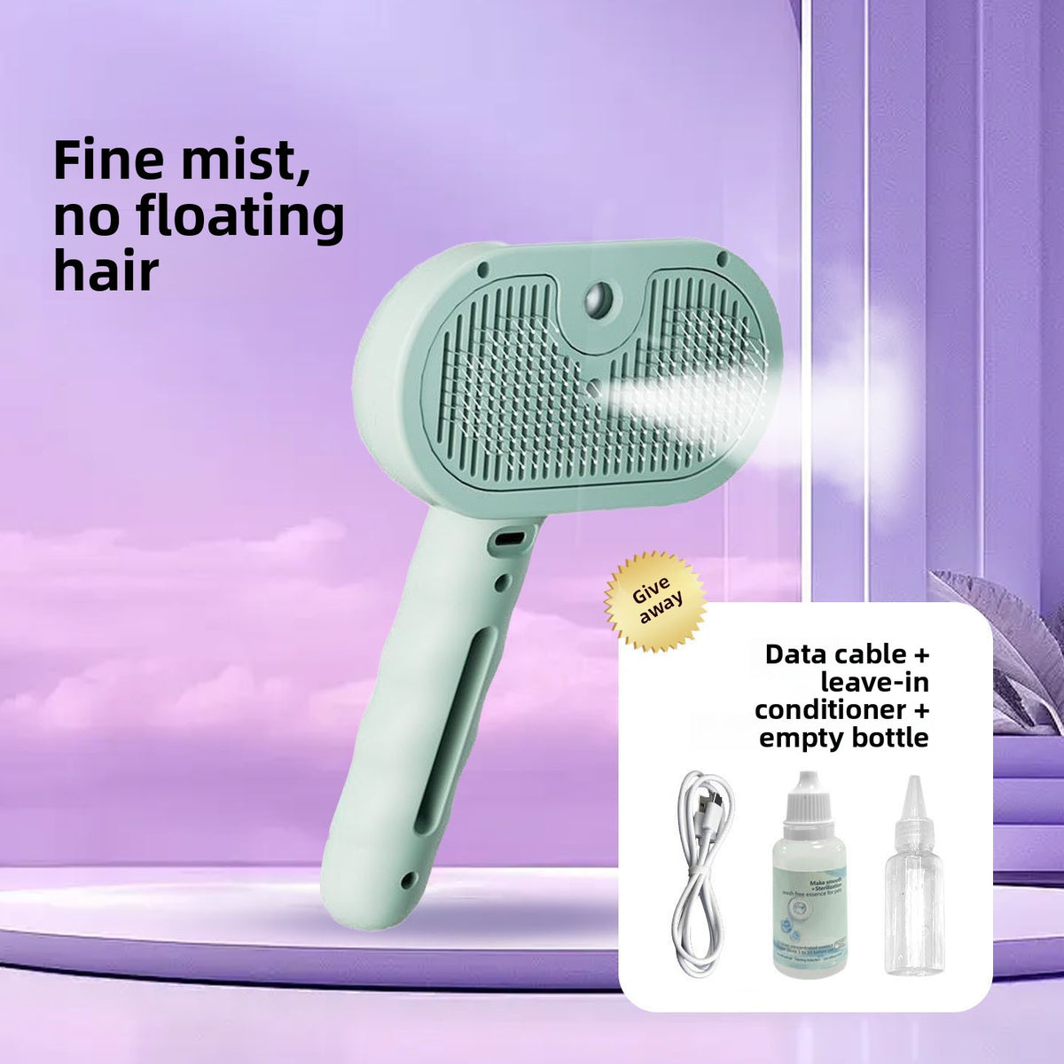 Pet Spray Grooming Comb with Detangler for Dogs and Cats
