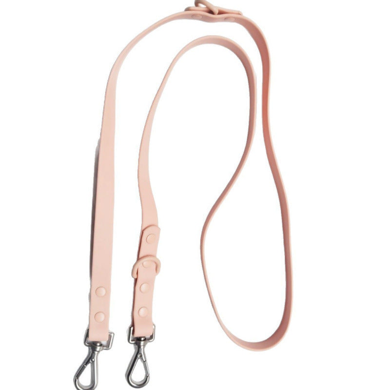 Silicone pet collar with alphabet letters in Brown Collar, in use with a pet