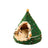 Christmas tree shaped plush cat bed with fleece lining, product image 1