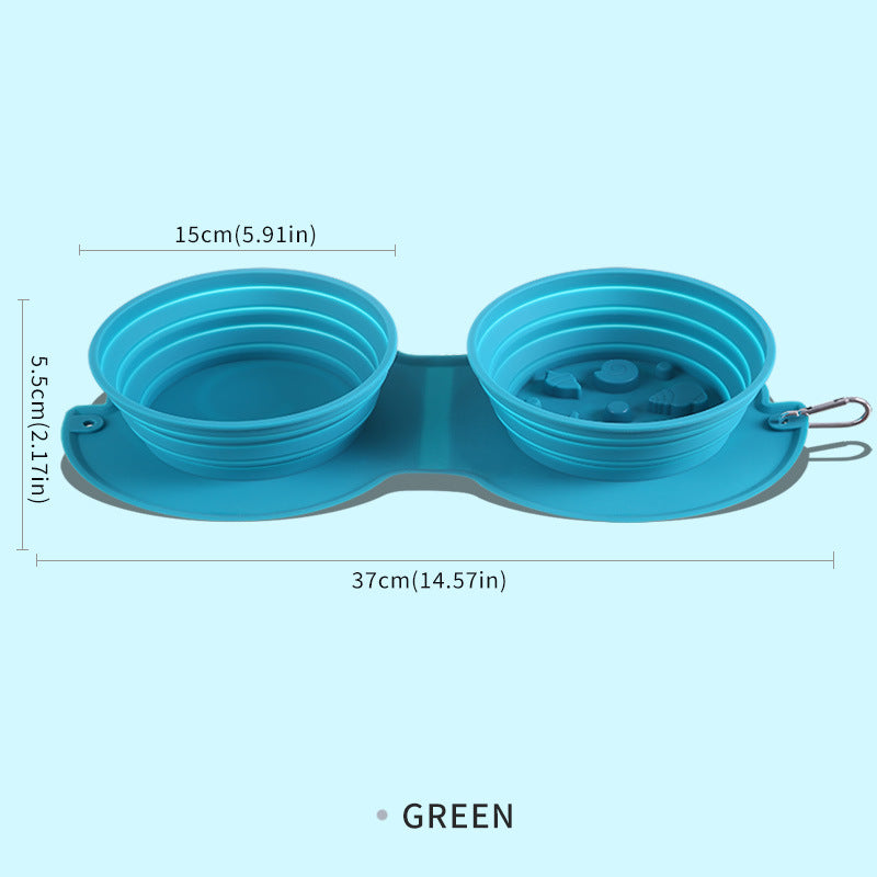 Portable Foldable Silicone Pet Bowl, Collapsible Travel Dish for Dogs and Cats
