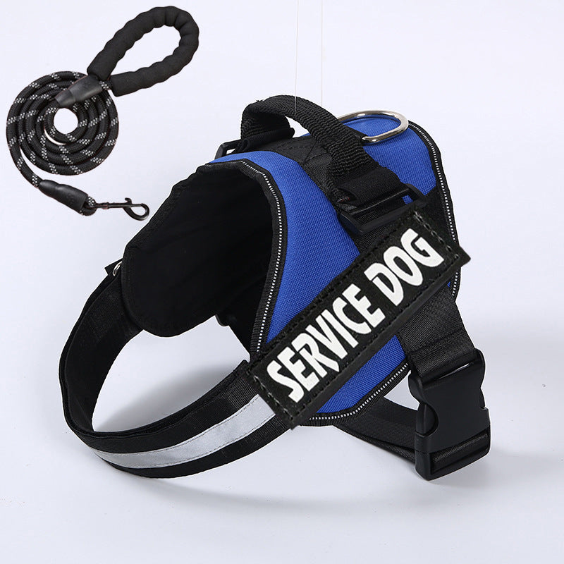 Adjustable polyester vest dog harness with 1.5m lead, 6 sizes available