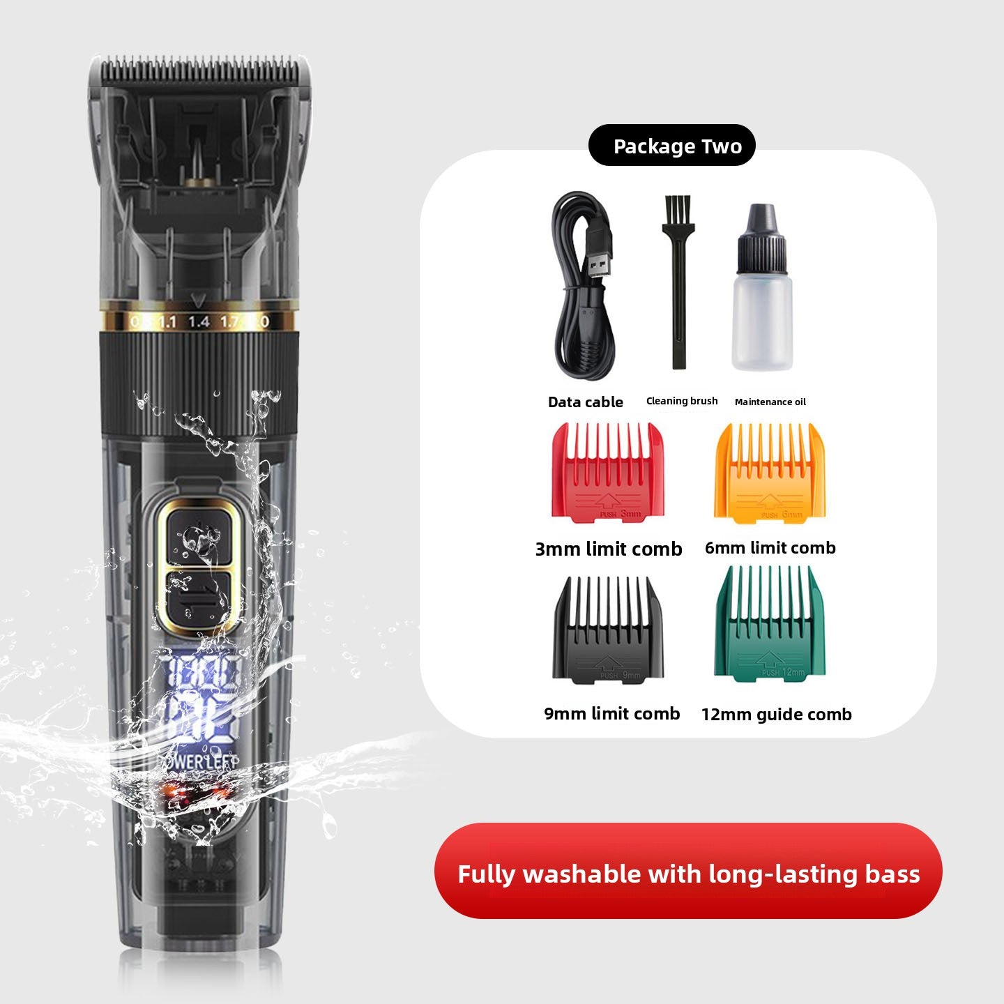 Rechargeable Dog Hair Clippers, Quiet Lithium Battery Pet Trimmer