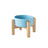 Elevated Ceramic Pet Feeding Bowl with Bamboo Stand, Anti-Spill Base in Five Colours
