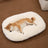 Soft fleece dog crate mat and sleeping pad in a crate
