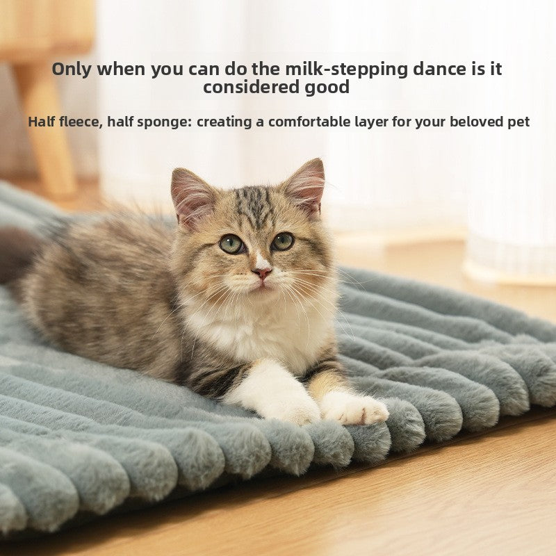 Cotton Velvet Pet Lying Mat, Machine Washable Warm Bed