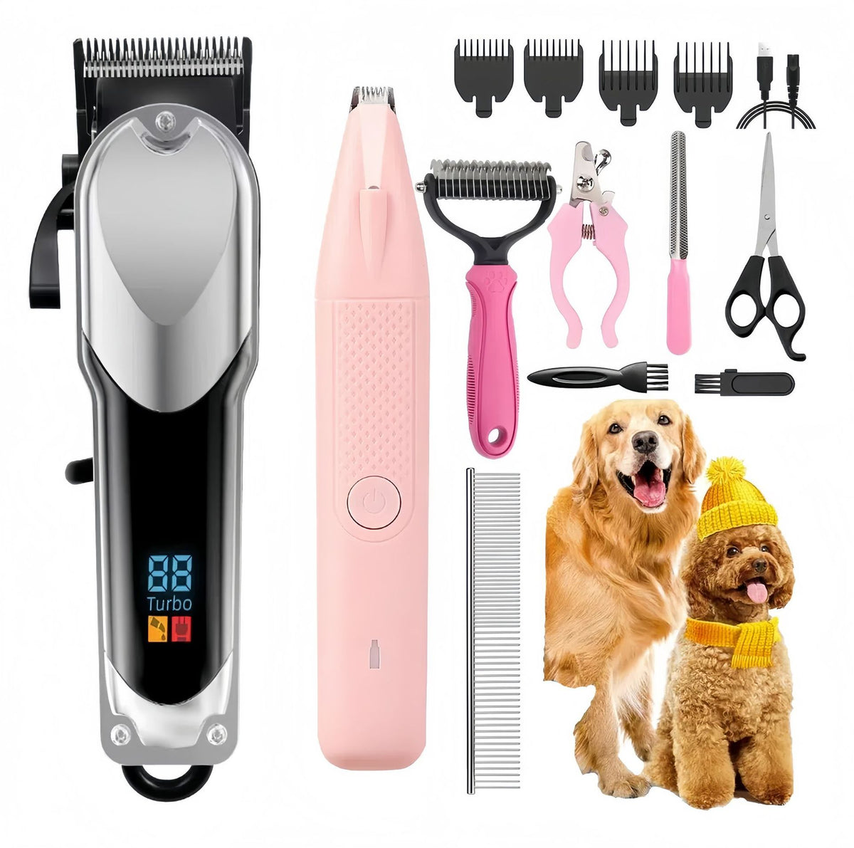 Cordless Electric Pet Clipper with Titanium Alloy Blades