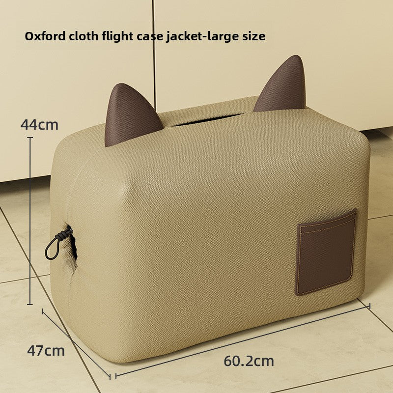Plastic cat travel carrier with air vents and carry handle, photo 14