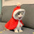 Christmas red cloak and hat set for dogs and cats in Red, side view