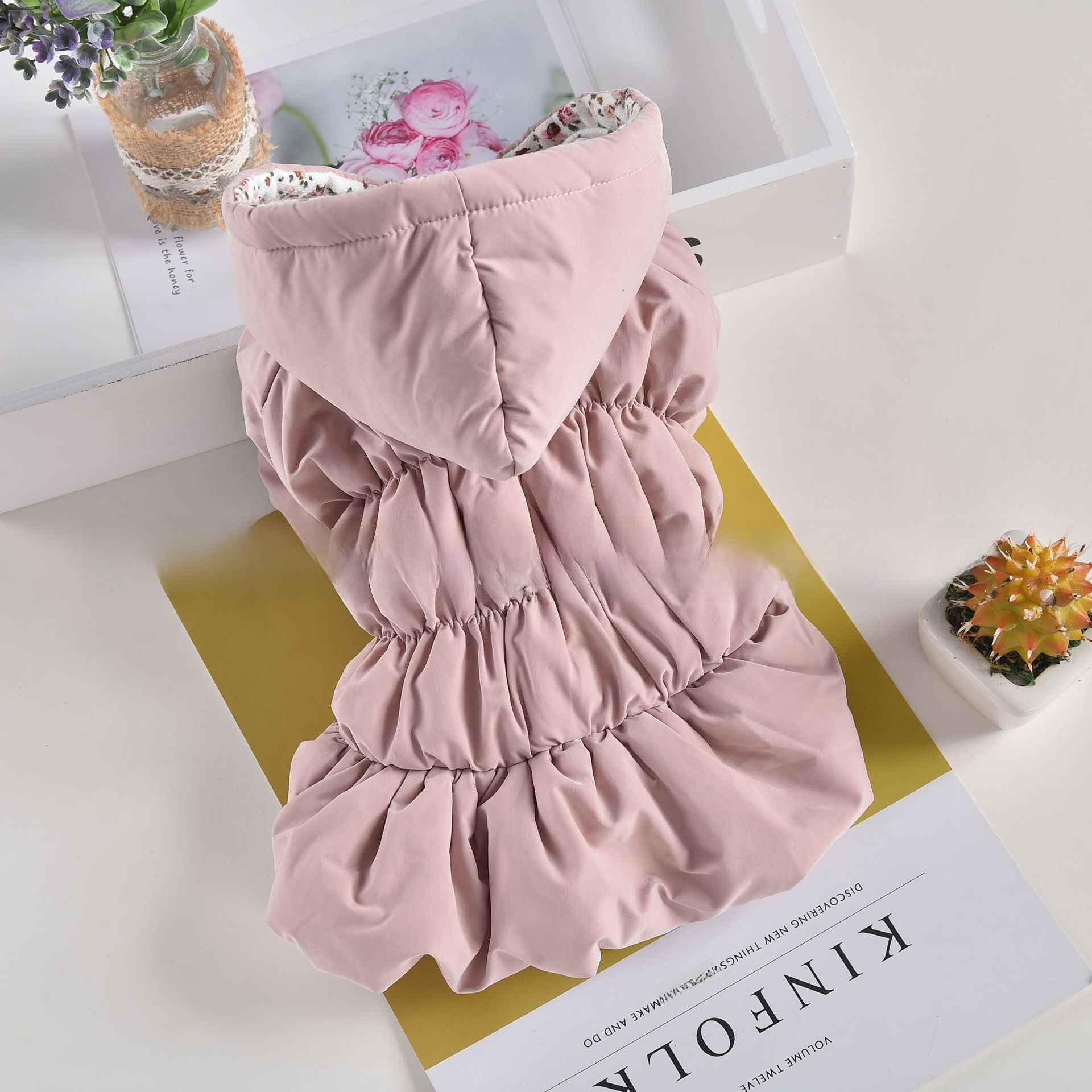 Floral bubble skirt flannel dog dress, available in 2 colours, image 3