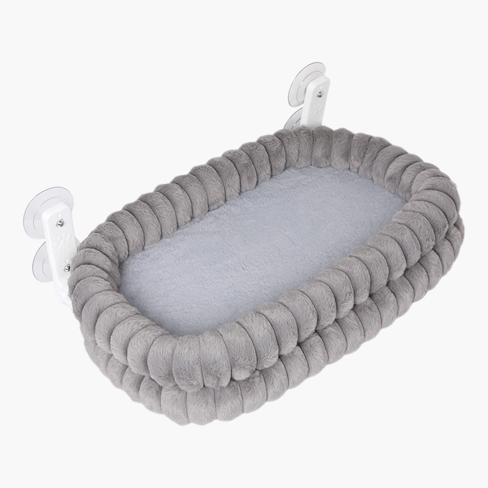 Window Mounted Cat Bed with Suction Cups, Warm Plush Perch