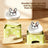 Adjustable Height and Tilt Ceramic Pet Bowl with Anti-Spill Rim and Paw Print Design