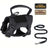 Black tactical cat harness with matching lead for outdoor walks