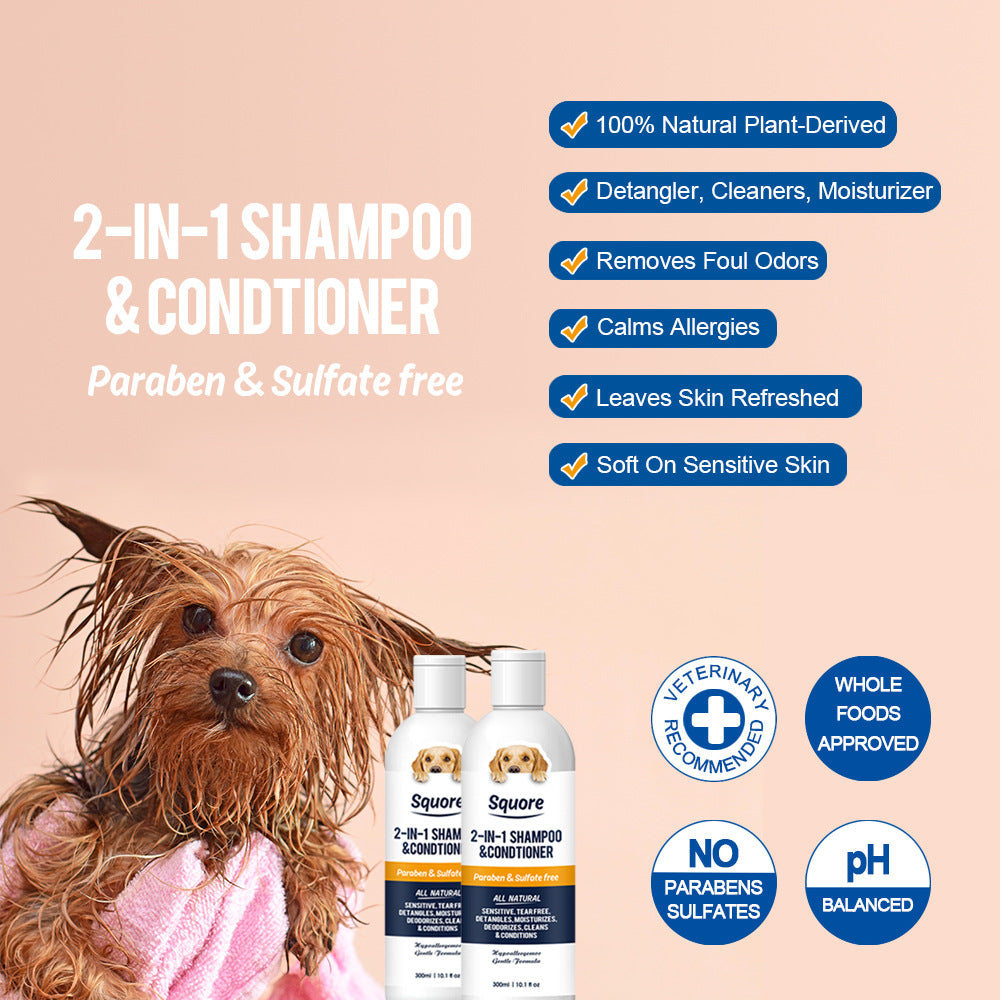 Mite Repellent Pet Shampoo and Bath Liquid, Fresh Scent 300ml