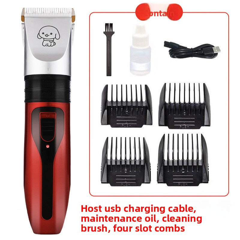 Cordless pet hair clipper with comb guides in Red Standard, size Standard