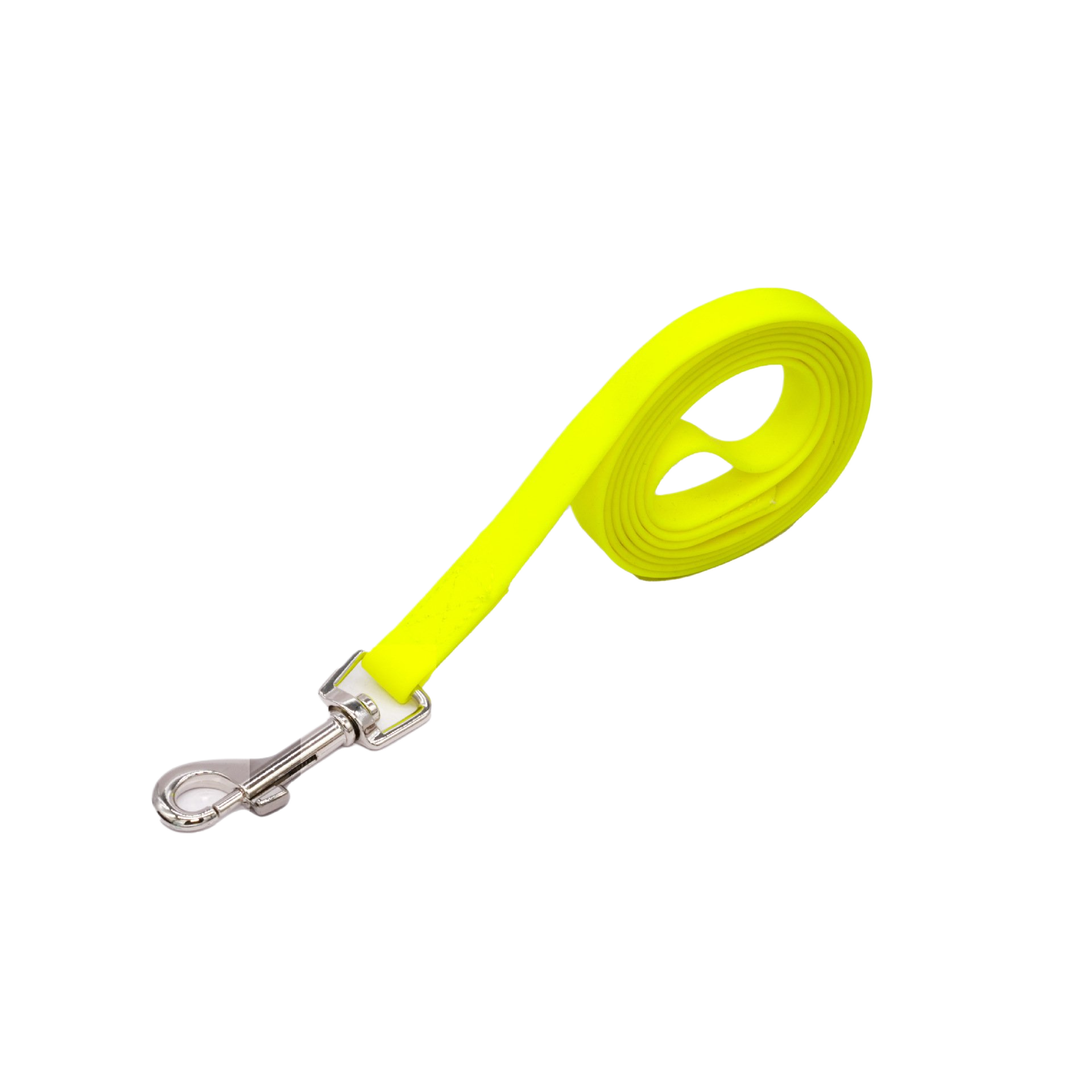 Wipe clean PVC dog leads in yellow, green and emerald