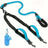 Tangle free two dog lead with poo bag holder in orange