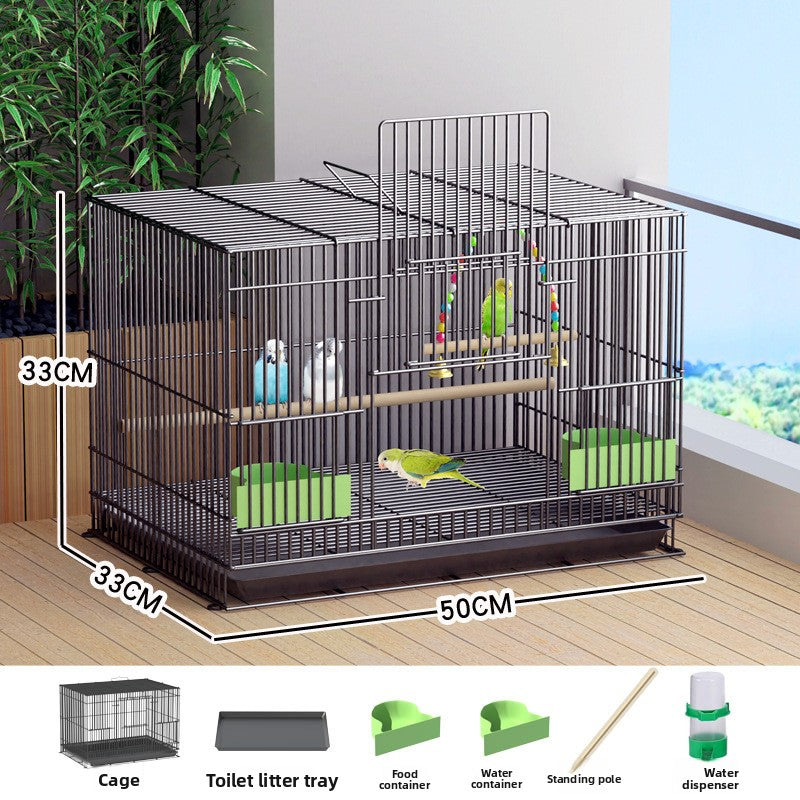 Iron bird cage for budgies and cockatiels in black or white, view 19