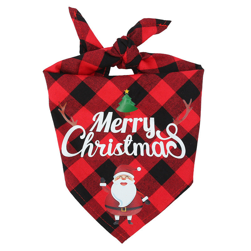Christmas Santa bandana scarf for dogs and cats in Red Letters, top view
