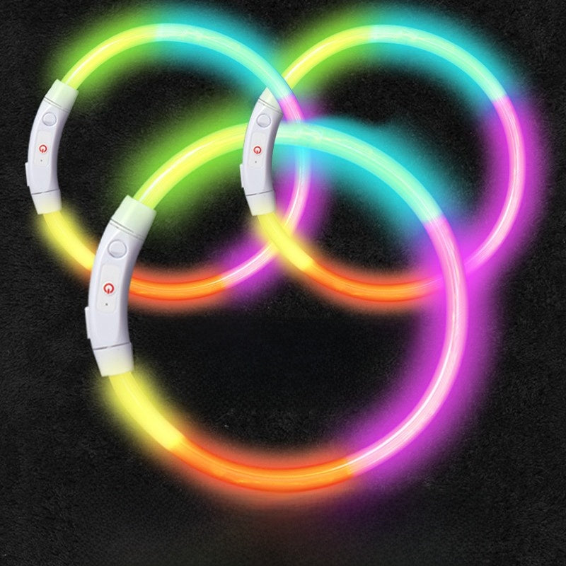 Trim to fit LED dog collar glowing in bright colour, product image 6