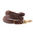 Brown leather dog lead with metal clip for walks, view 4