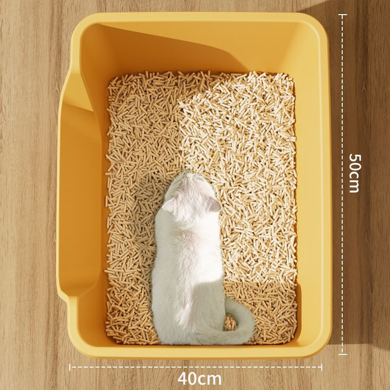 Extra Large Semi-Enclosed Cat Litter Box with Scoop, Thick PP