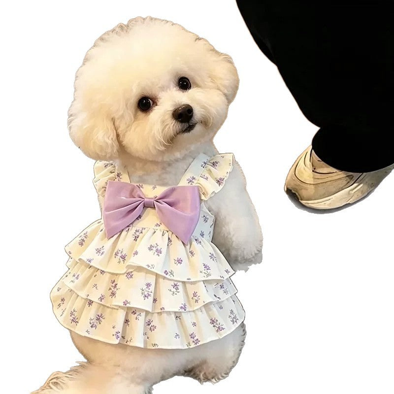 Floral strap summer dress for small dogs, available in 2 colours, image 5