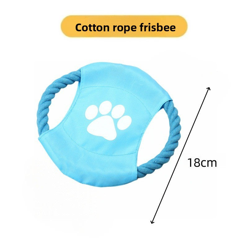 Assorted knotted cotton rope dog toys in sixteen fun designs