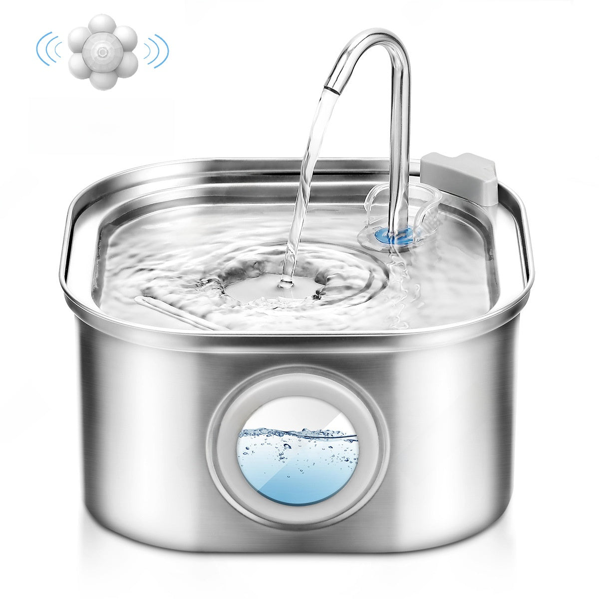 3.2L Pet Water Dispenser with Stainless Steel Faucet, Viewing Window and Filter