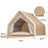 Solid wood enclosed cat tent with sisal scratching pad, view 6