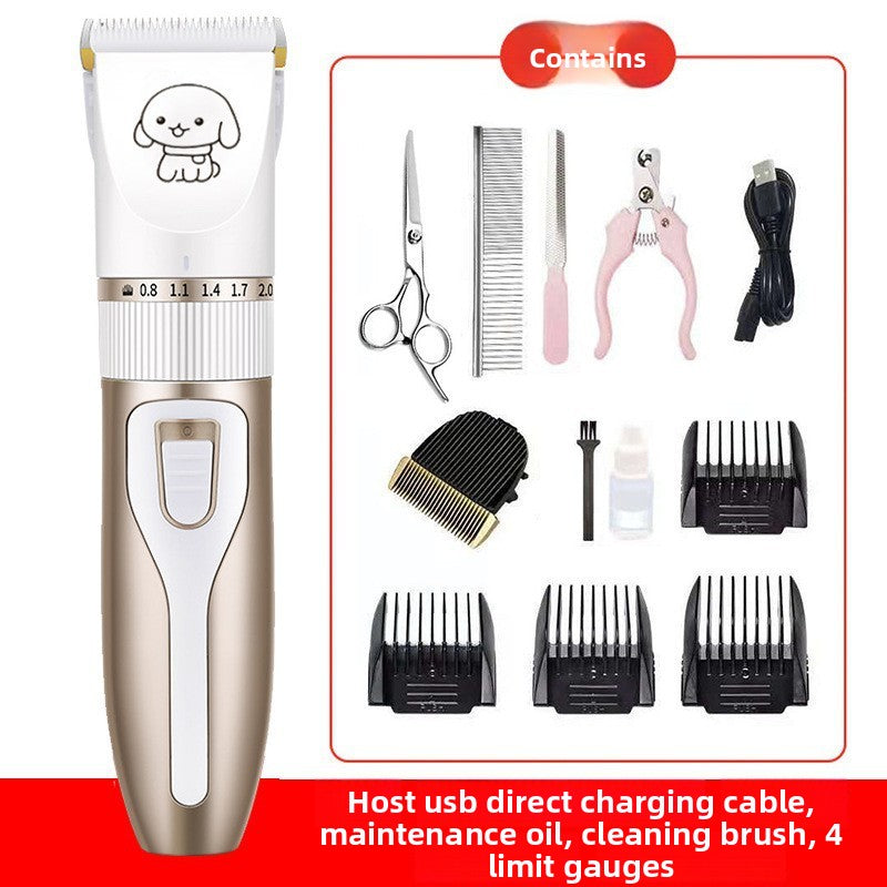 Cordless Dog Hair Clippers with Guide Combs, Low Noise Trimmer Kit